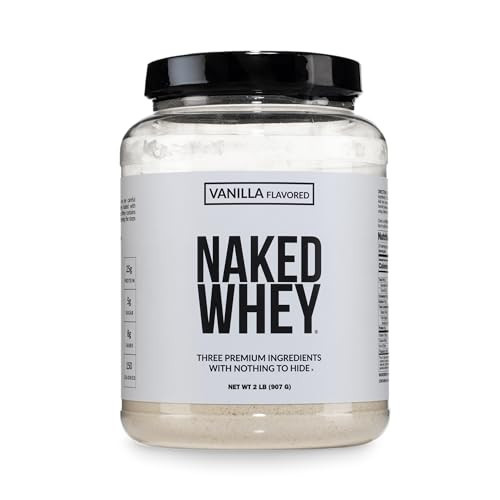 NAKED Whey Vanilla Protein Powder - Only 3 Ingredients - Grass Fed Whey Protein Powder, Vanilla Flavor, and Organic Coconut Sugar, NSF Certified, No GMO, No Soy, and Gluten Free - 24 Servings | Amazon (US)