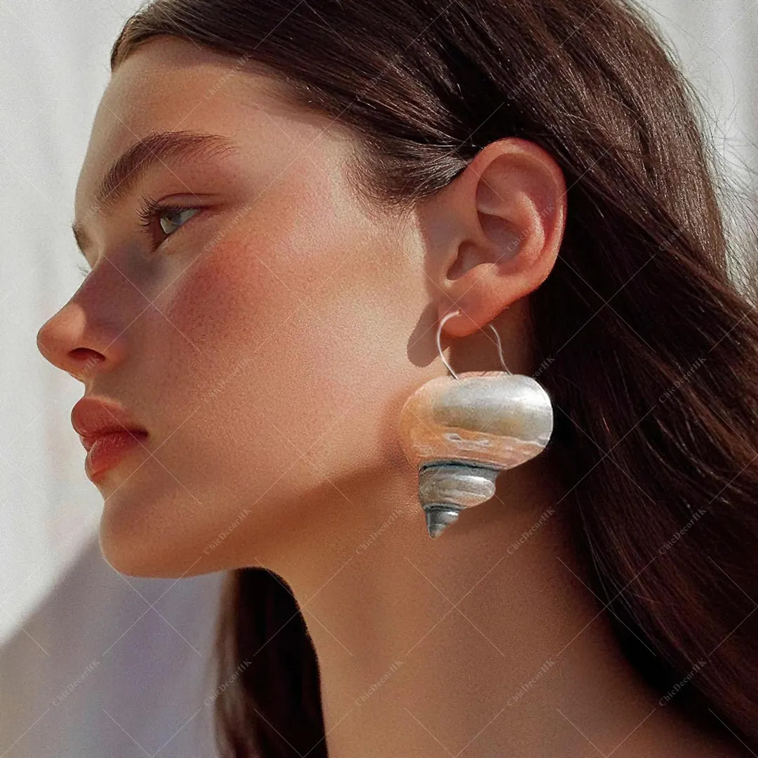 Handmade Cowrie Shell Hoop Earrings: Bohemia Beach Unique Conch Earrings - Etsy | Etsy (Global)