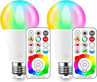 ILC LED Color Changing Light Bulb, 120 Colors, 5700K Daylight White, 70 Watt Equivalent with Remo... | Amazon (US)
