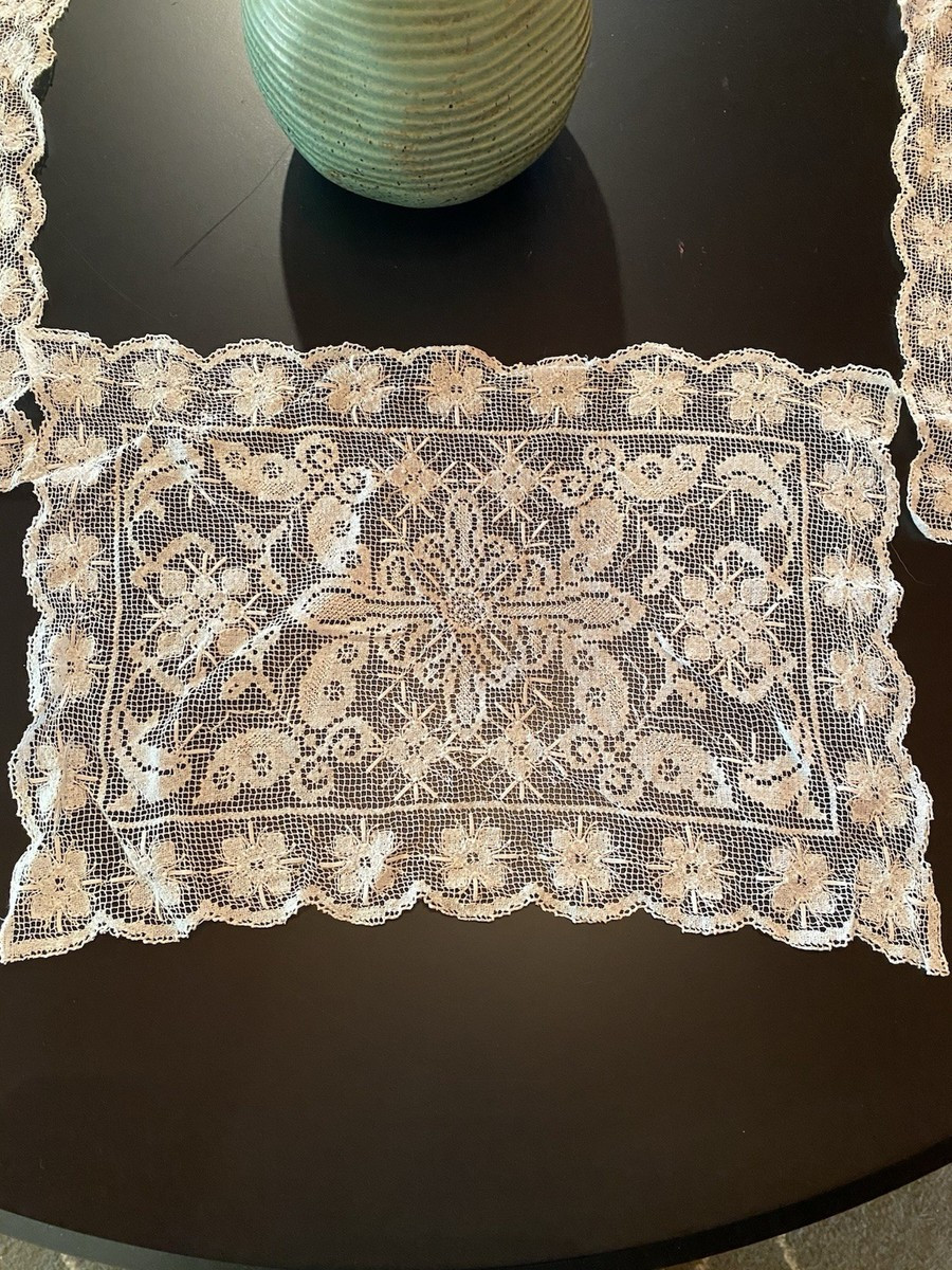 4 Estate Find' Needle Point Crocheted Placemats Delicate And Dainty White | eBay | eBay US
