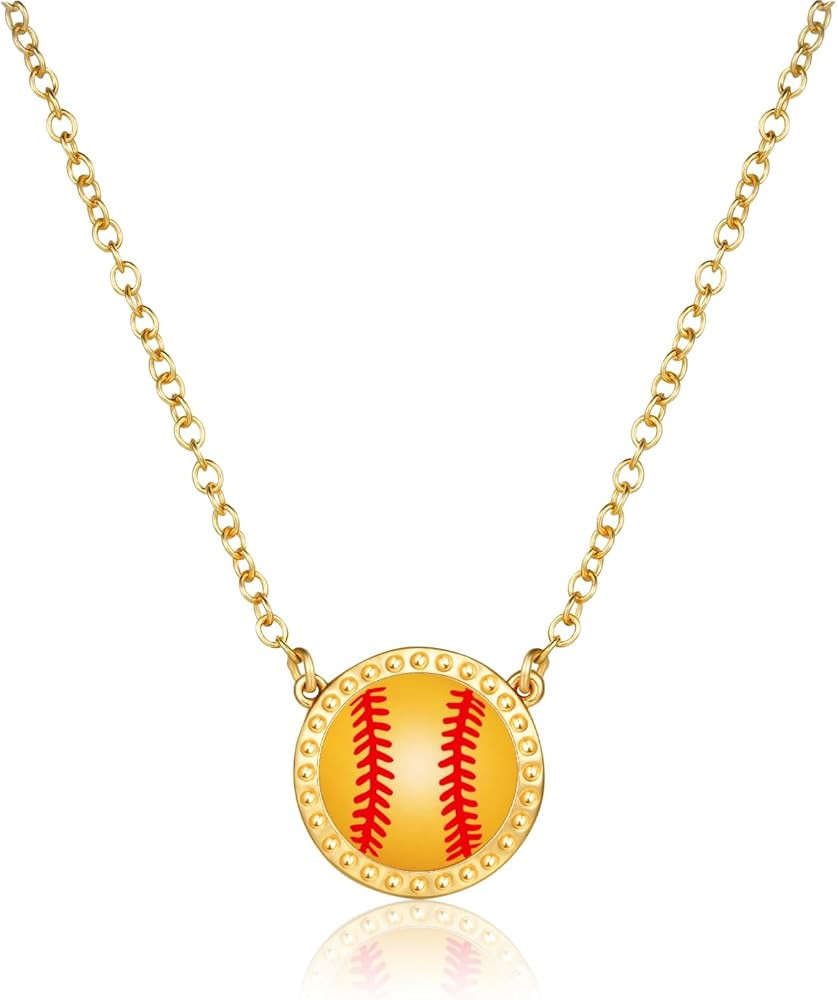 Volleyball/Softball/Soccer/Basketball/Football/Baseball/Pickleball Necklace for Women Girls, Mom ... | Amazon (US)