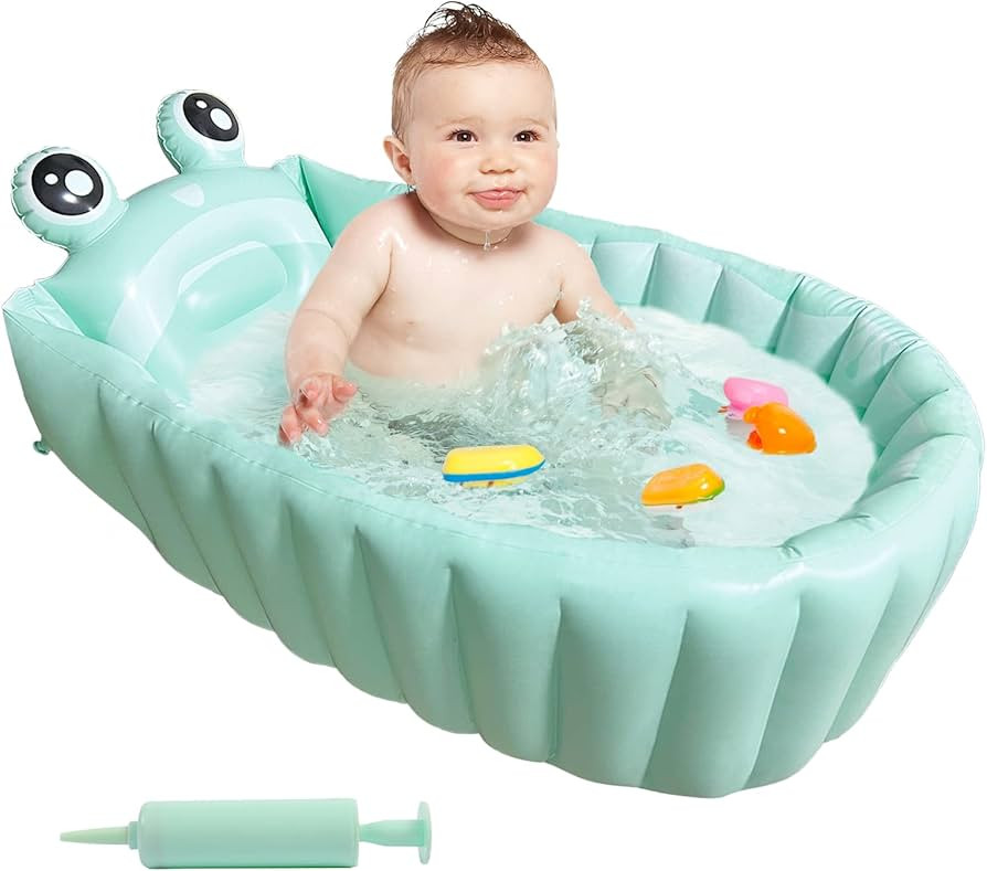 Inflatable Baby Bathtub Portable Travel Bath Tub for Infants to Toddler Foldable Non Slip Spa Tub... | Amazon (US)