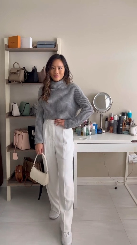 winter outfit, turtleneck sweater, oversized sweater, high waisted trousers, white trousers

#LTKitbag #LTKfit #LTKSeasonal