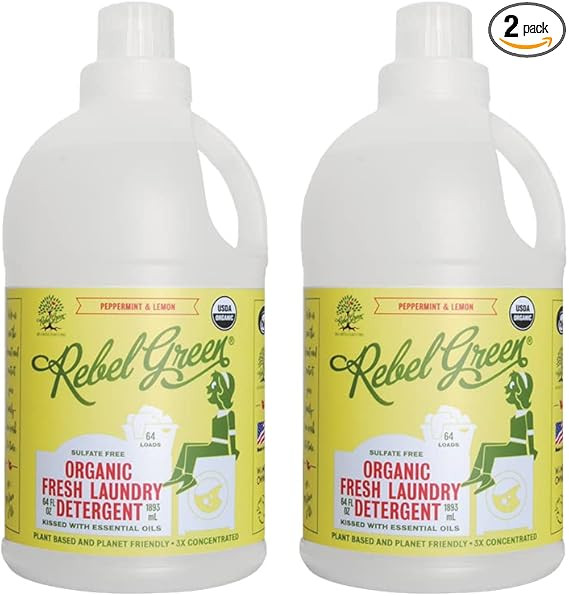 Rebel Green Organic Laundry Detergent - Natural Laundry Soap - Liquid Laundry Detergent with Disp... | Amazon (US)