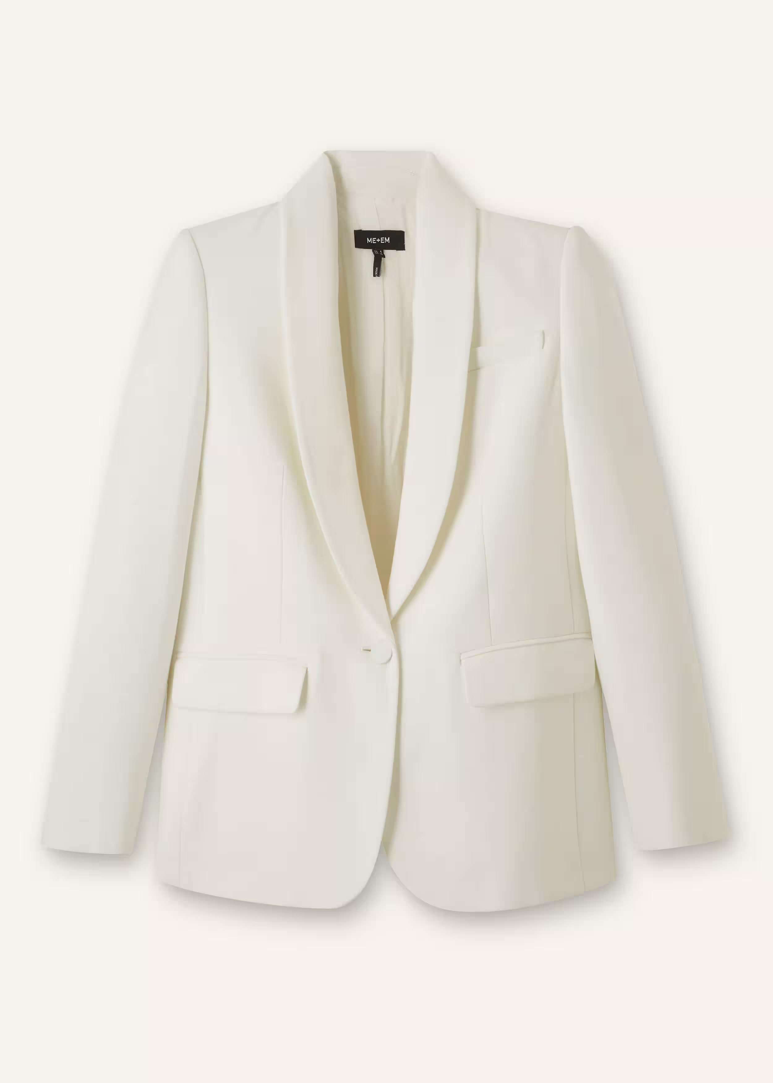 Women's Ivory Forever Shawl Collar Tux Blazer | ME+EM | ME+EM Global (Excluding US)