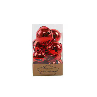Flora Bunda Red Jumbo Jingle Bells, Christmas Ornament 8-Pieces in PVC Box CH2119E-RD - The Home ... | The Home Depot
