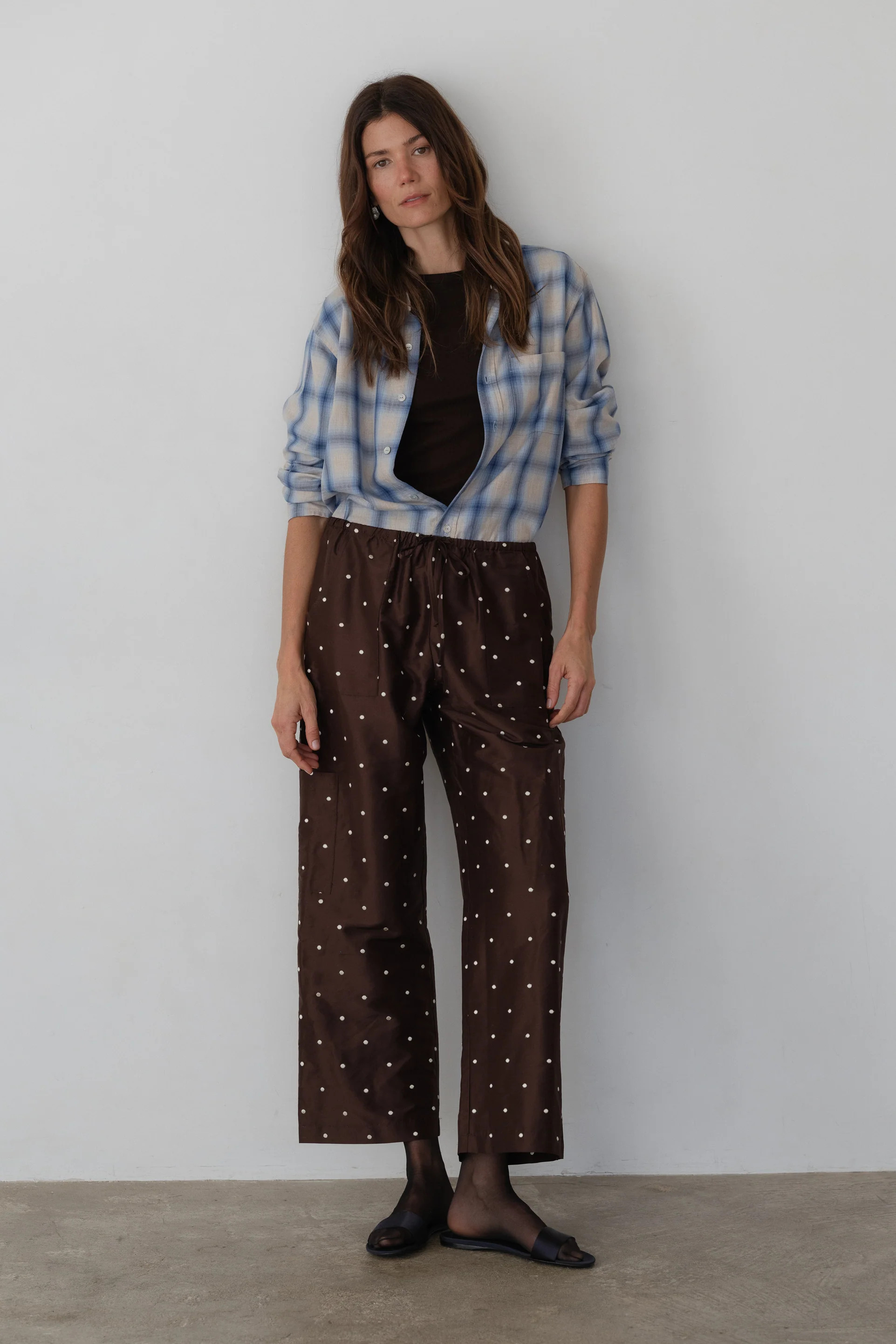 The Taffeta Polka Drawstring Cargo Pant | DONNI.