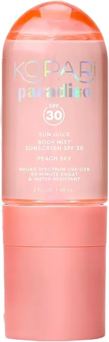 Kopari Paradiso Sun Juice SPF 30 Body Mist \u2013 Peach Sky | Clear Non-Sticky Broad-Spectrum Sun... | Amazon (US)