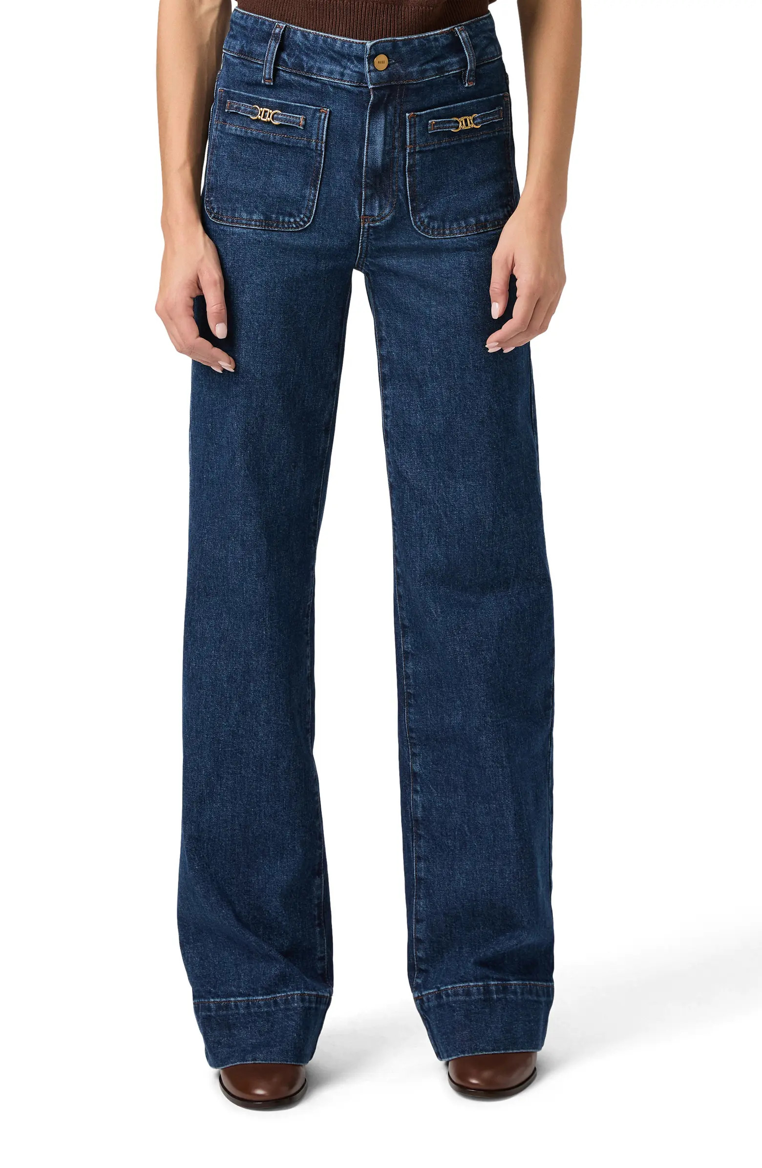 Sasha Patch Pocket High Waist Wide Leg Jeans | Nordstrom