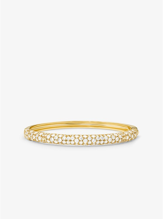 Precious Metal-Plated Sterling Silver Pavé Bangle | Michael Kors US