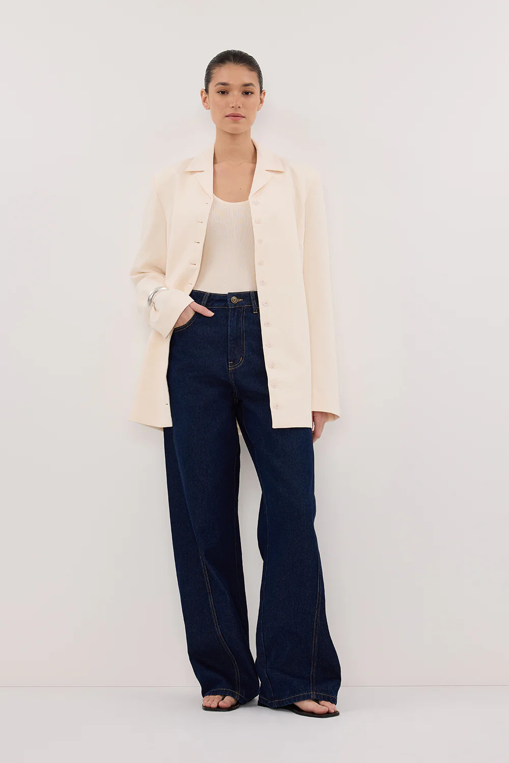 RYKER CREAM OVERSIZED BLAZER | DISSH