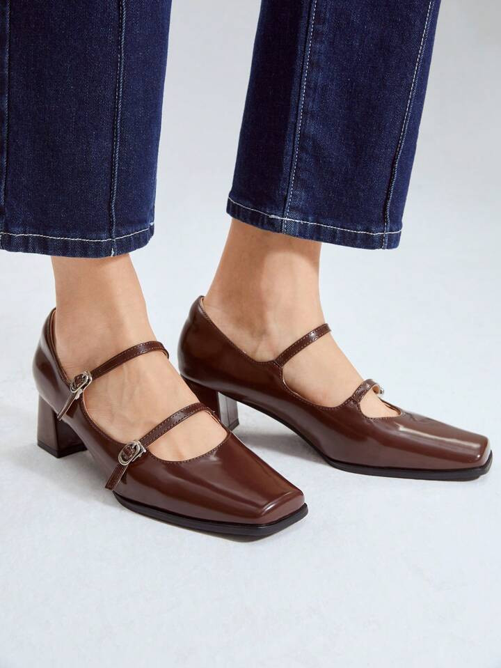 MOTF PREMIUM Lackschuhe Mary Jane Pumps | SHEIN