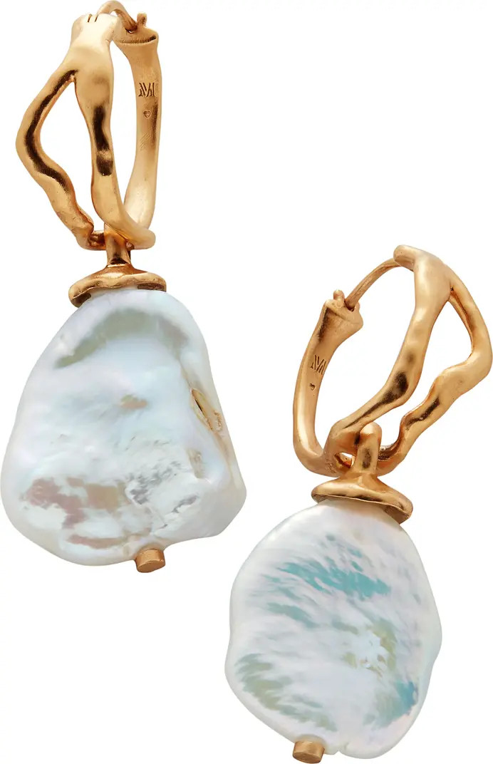 Large Keshi Pearl Hoop Earrings | Nordstrom