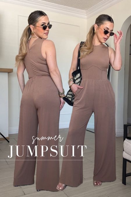 Jersey jumpsuit from Amazon! Lots of stretch! 

Wearing size small

#LTKU #LTKFindsUnder50 #LTKStyleTip