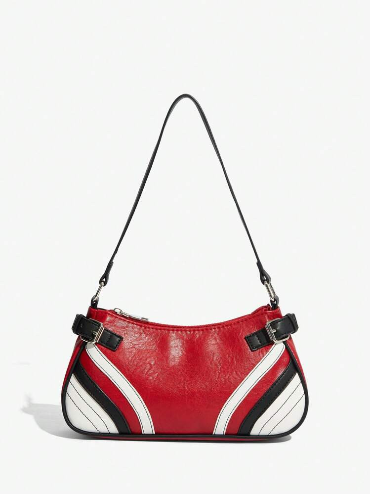 SHEIN X Lucía Bellido SHEIN ICON Ladies,Women Shoulder Bag,Hobo Bag , Fashionable,Sweet And Cool Girls, Y2k, Personality, Simple, Versatile, Biker Style,Halloween, Valentines | SHEIN