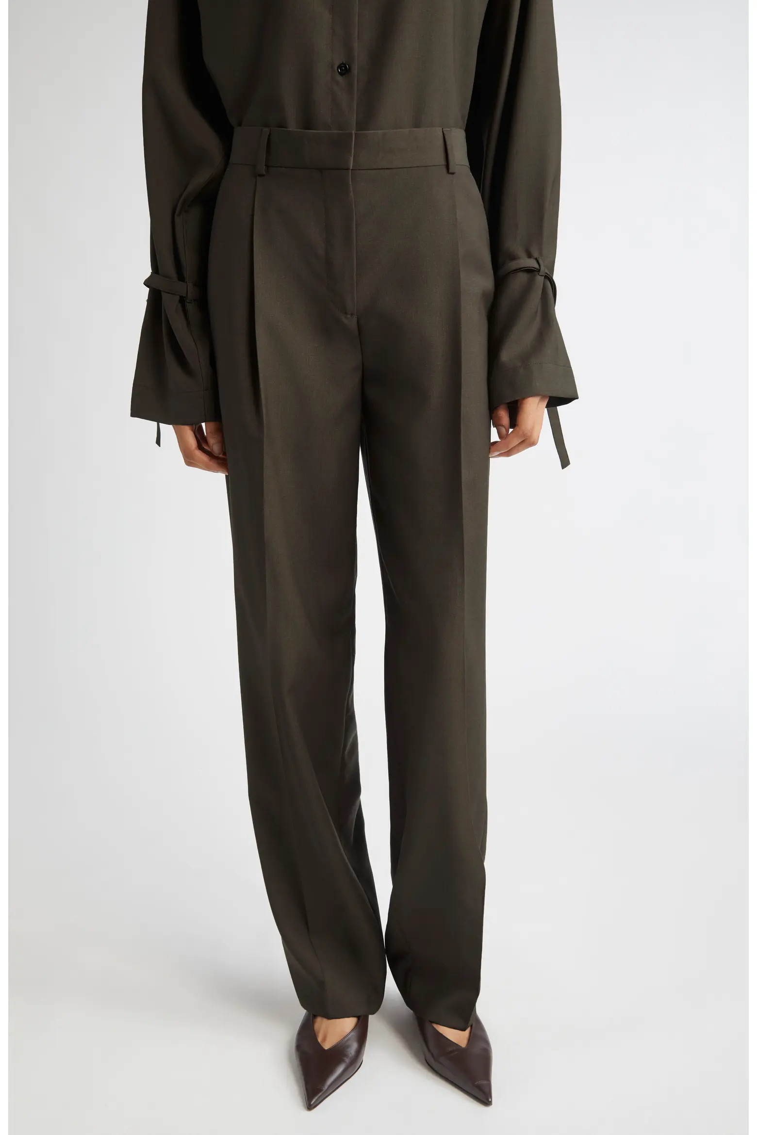 Pleated Wool Trousers (Women) | Nordstrom | Nordstrom