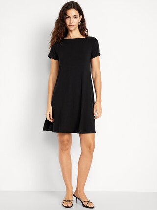 Short-Sleeve Mini Swing Dress | Old Navy (US)