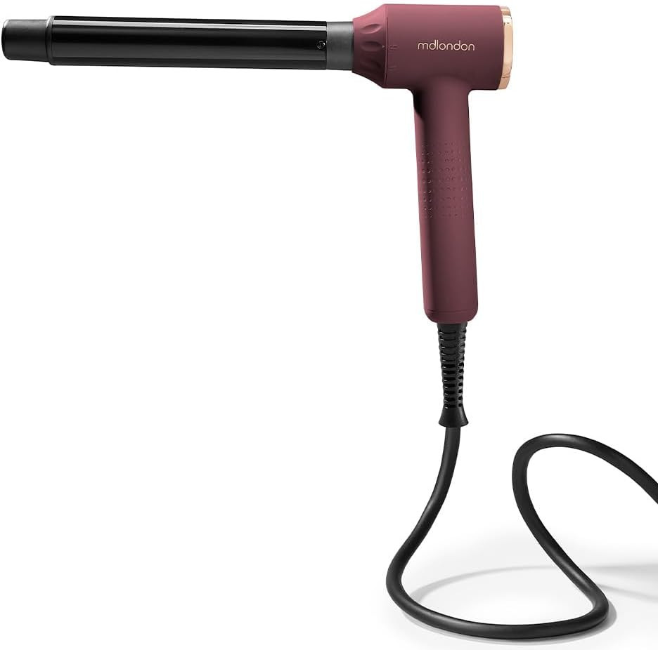 mdlondon CURL Hair Curling Wand (Berry). 4-in-1 Hair Curler with 10mm, 25mm, 32mm & Reverse Conic... | Amazon (UK)