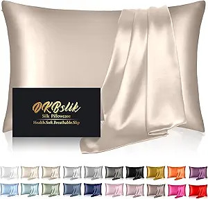 Silk Pillowcase for Hair and Skin,Mulberry Silk Pillow Cases Standard Size,Anti Acne,Cooling,Beau... | Amazon (US)