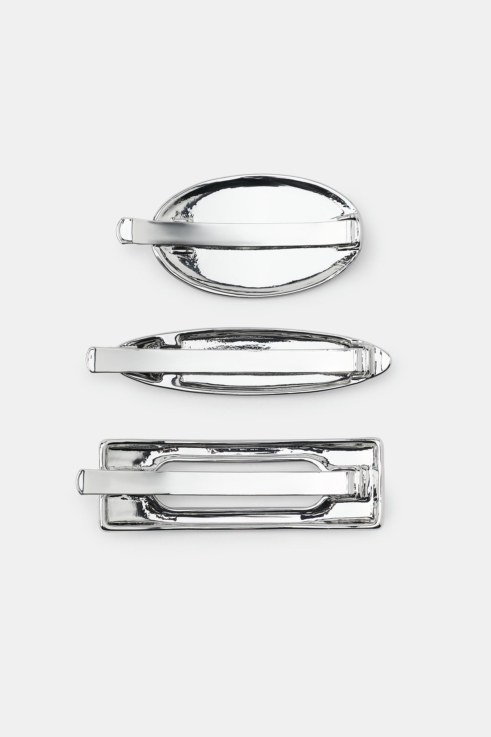 3-PACK OF GEOMETRIC METAL HAIR SLIDES | Zara UK