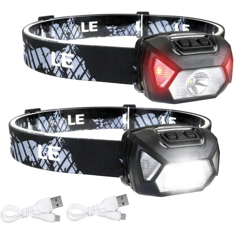 Lepro 2-Pack Headlamps Rechargeable 2000Lux Super Bright, LED Head Lamp with 6 Modes for Camping ... | Walmart (US)