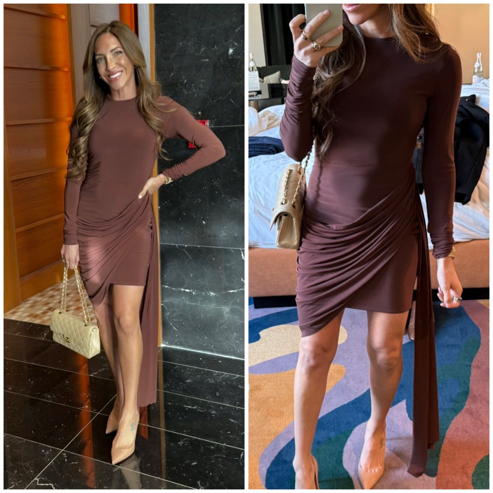 Such an incredible dress. Truly love this piece, and will absolutely wear it again. So flattering, and the drapery detail is stunning. Only complaint is that is comes with horrendous shoulder pads, but they are easy to remove  

#LTKStyleTip #LTKPetite #LTKFindsUnder100