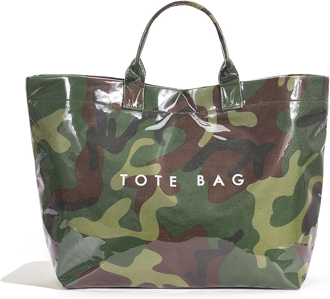 Lushandy PVC Tote Bag for Women Trendy Plastic Tote Bag Leopard Bags Cheetah Letters Print Bags L... | Amazon (US)