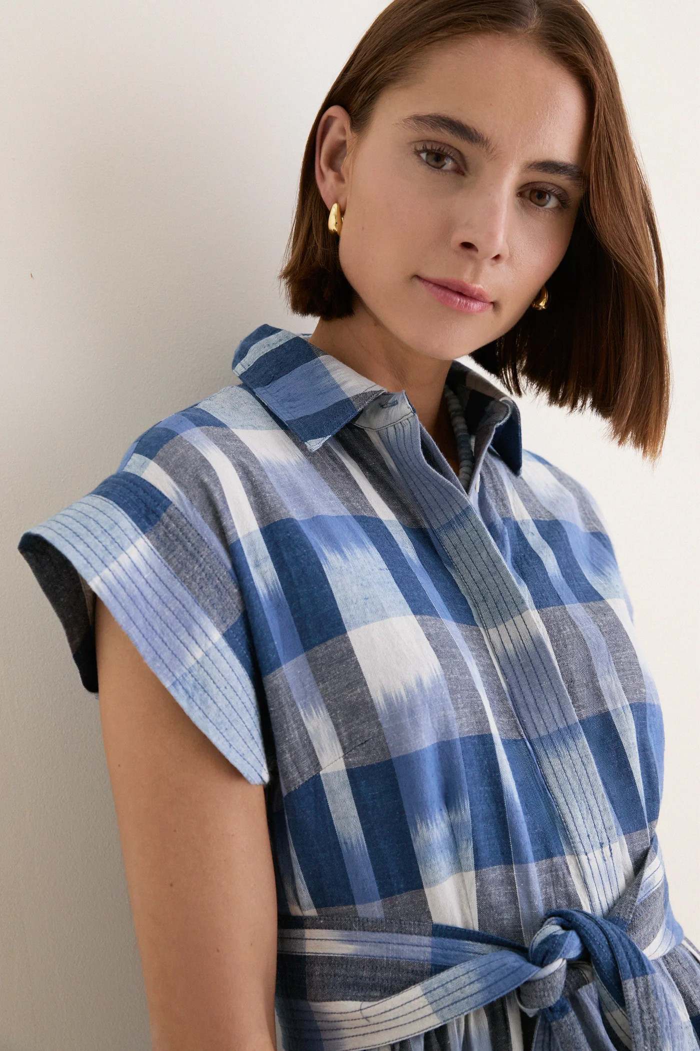 Beckett Navy Belted Shirt Dress | Tuckernuck (US)