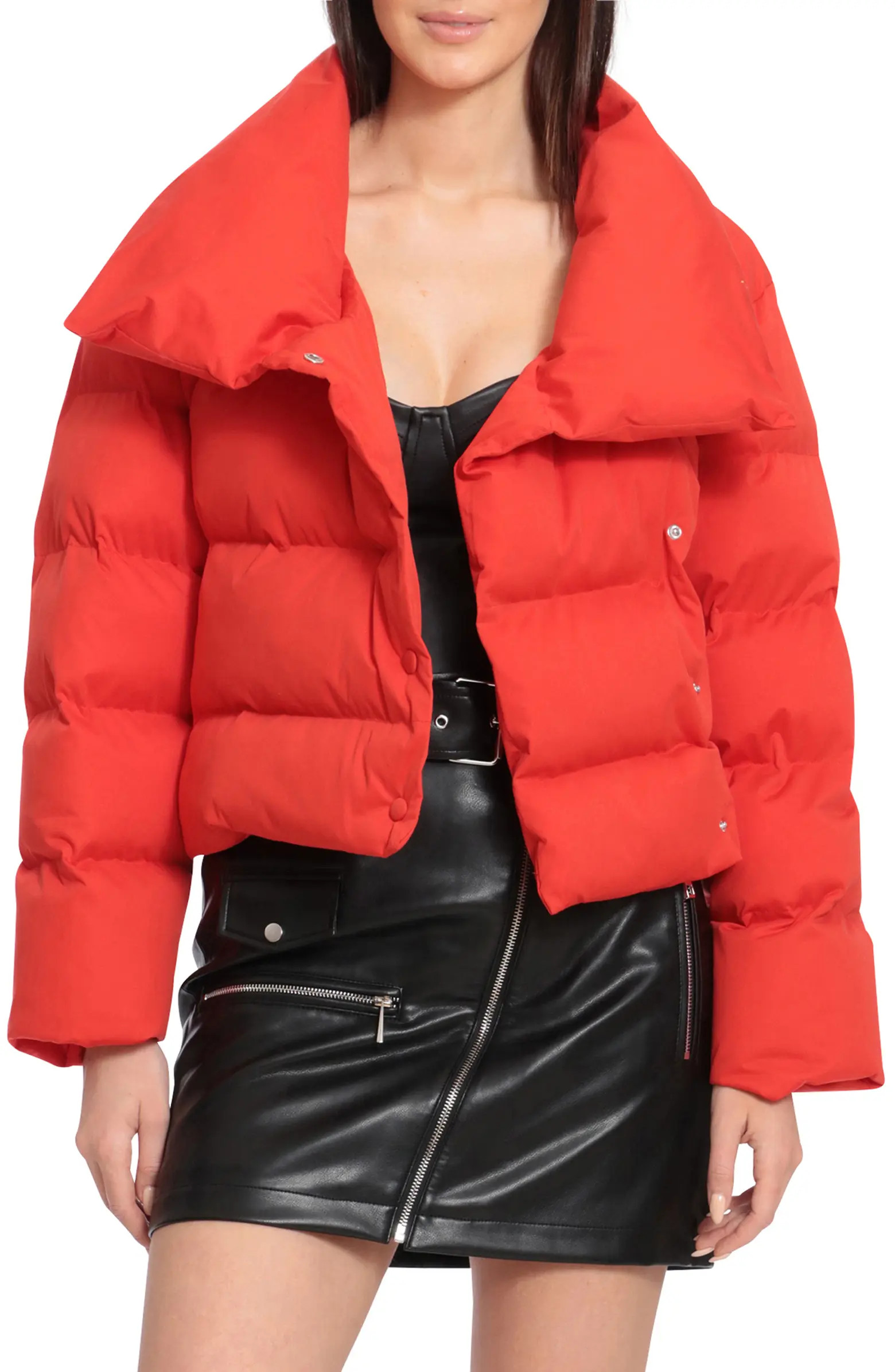 Envelope Collar Water Resistant Duvet Puffer Coat | Nordstrom
