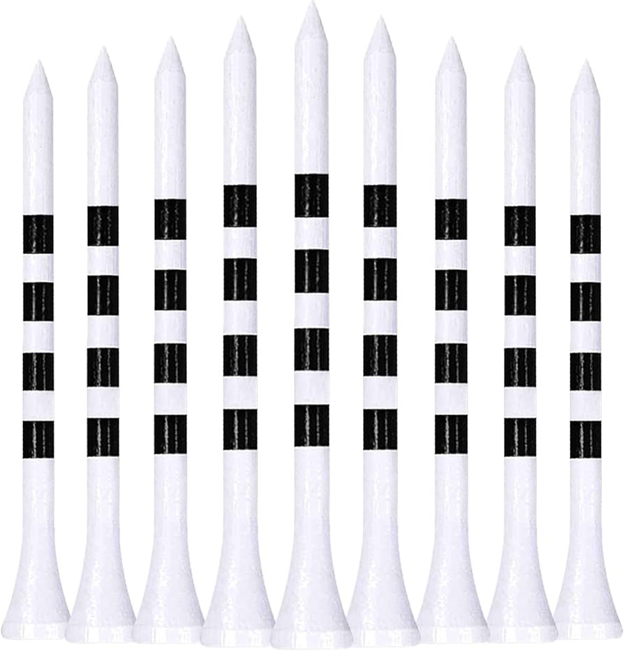 LIKOSO Bamboo Golf Tees 83mm/70mm/54mm/38mm Pack of 100 Golf Tees with Height Markers, Biodegradable | Amazon (UK)