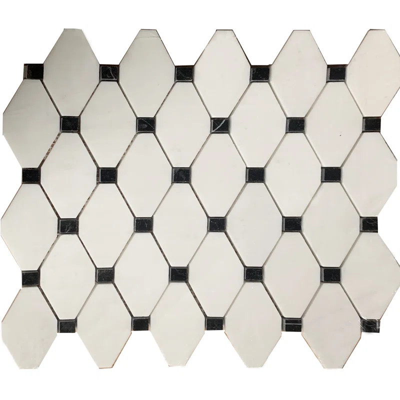Marble Octagon and Dot Mosaic Wall & Floor Tile | Wayfair North America