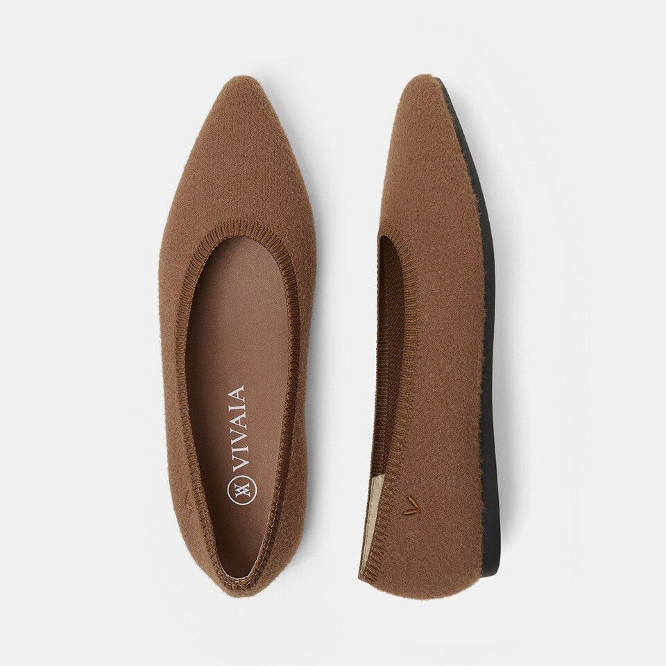 Pointed-Toe Ballet Wool Flats (Winter Special) | VIVAIA