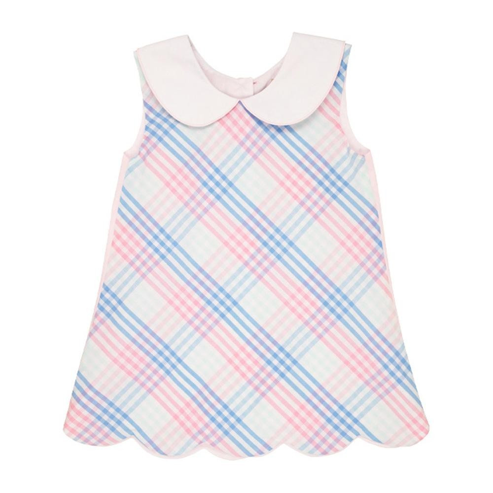 Luanne's Lunch Dress - Spring Party Plaid with Palm Beach Pink | The Beaufort Bonnet Company