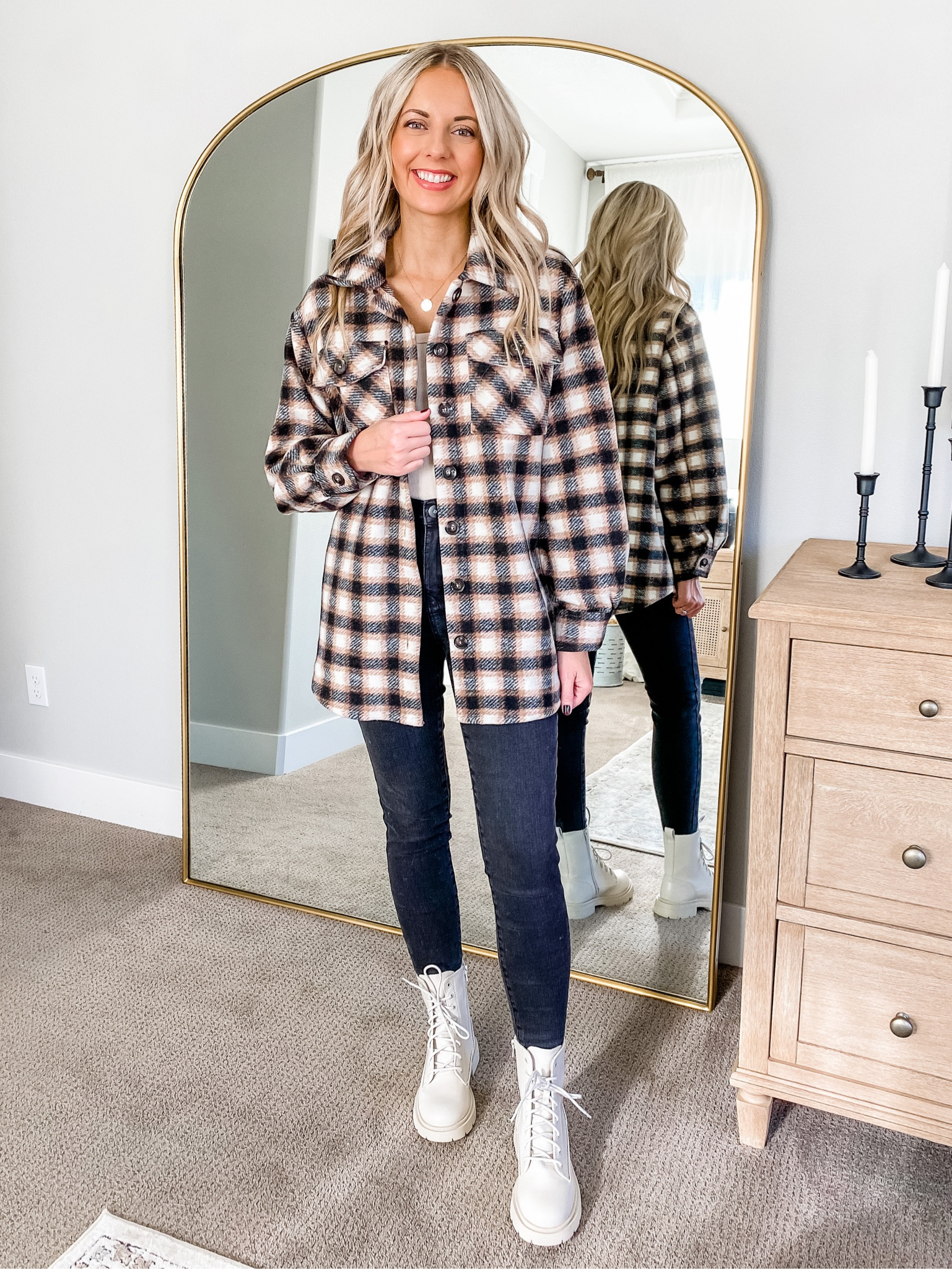 @Walmart nailed it with this plaid shacket! It’s soft inside and out, has the perfect neutral colors and even has pockets for under $30 😍

#WalmartPartner | I rounded up items that are cute for fall but will also carry you through winter! Walmart always impresses me with their affordable fashion finds!

Sizing note: No Boundaries is a juniors line, so I personally always size up one full size for the best fit!

@walmartfashion #walmartfashion 

#LTKunder50 #LTKstyletip #LTKshoecrush
