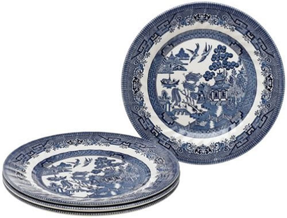Churchill Blue Willow Dinner Plate 10", Set Of 4, Made In England | Amazon (US)
