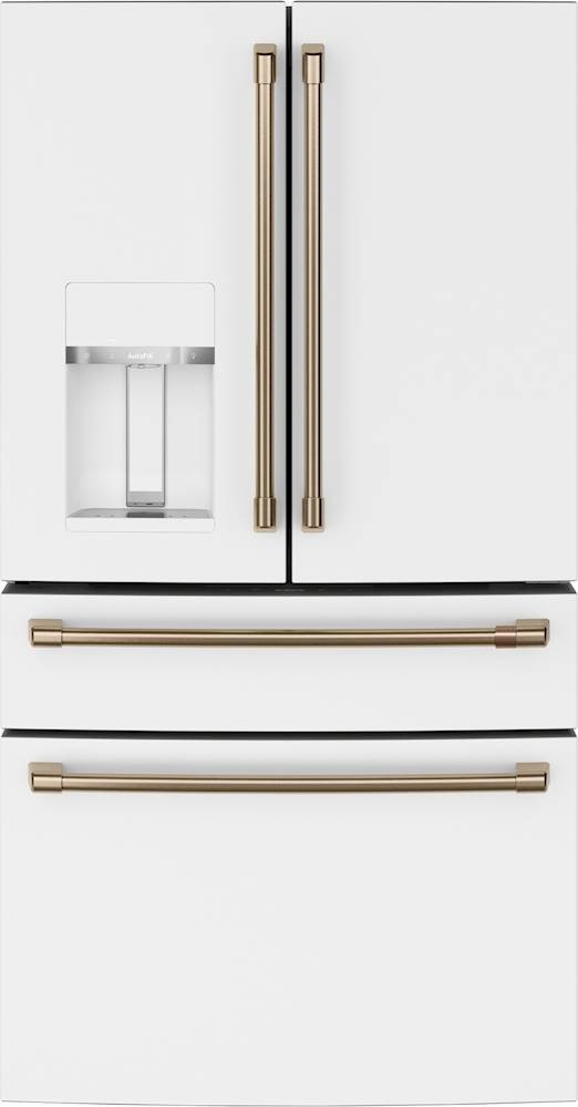 Café - 27.6 Cu. Ft. 4-Door French Door Smart Refrigerator, Customizable - Matte White | Best Buy U.S.