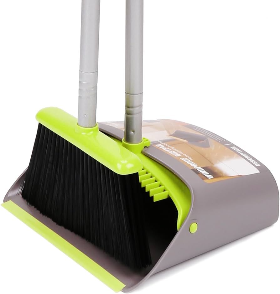 TreeLen Broom and Dustpan Set, TreeLen Broom with Dust Pan with Long Handle Combo Set for Office ... | Amazon (US)