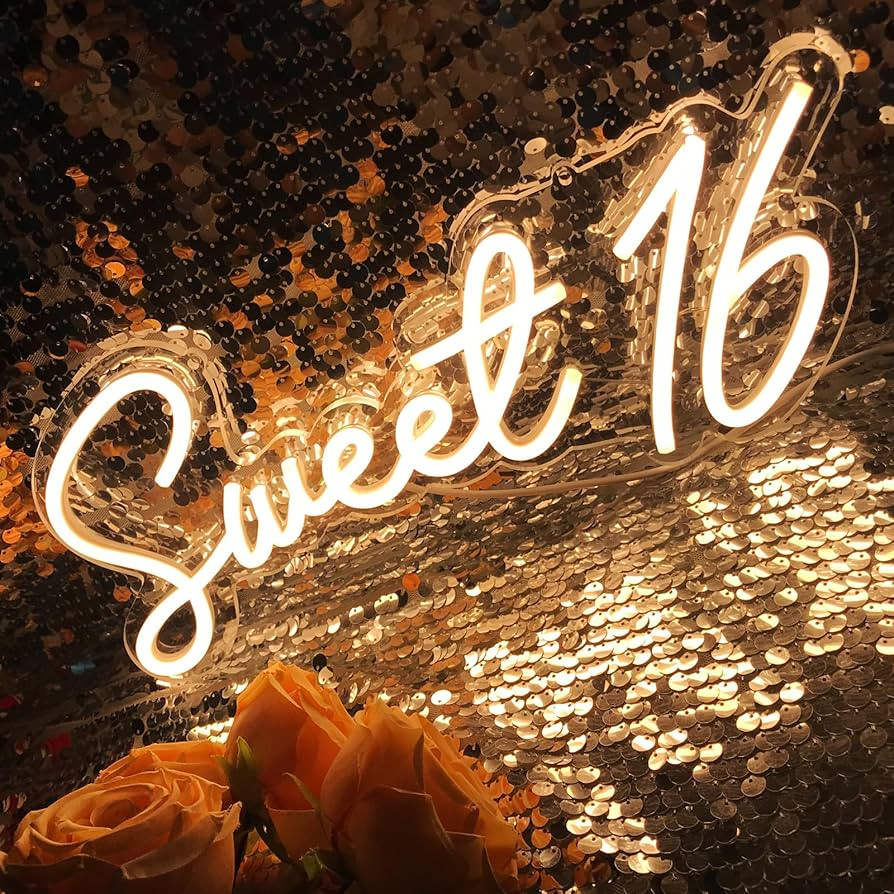 Sweet 16 Warm White LED Neon Sign for Sweet 16th Birthday Party Decorations,Perfect Gifts for Com... | Amazon (US)