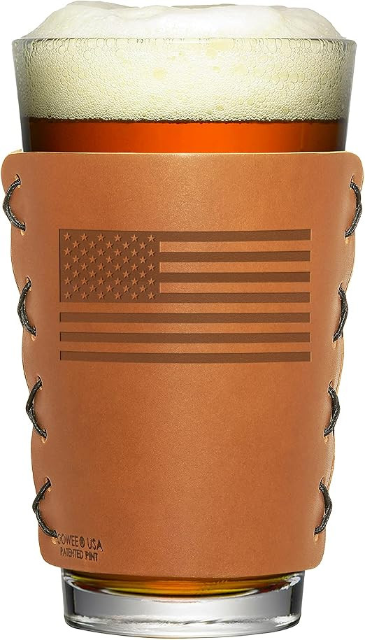 Amazon.com | Oowee Products | American Flag Leather Pint Glass Holder/Sleeve | Sleeve Only | Fits... | Amazon (US)