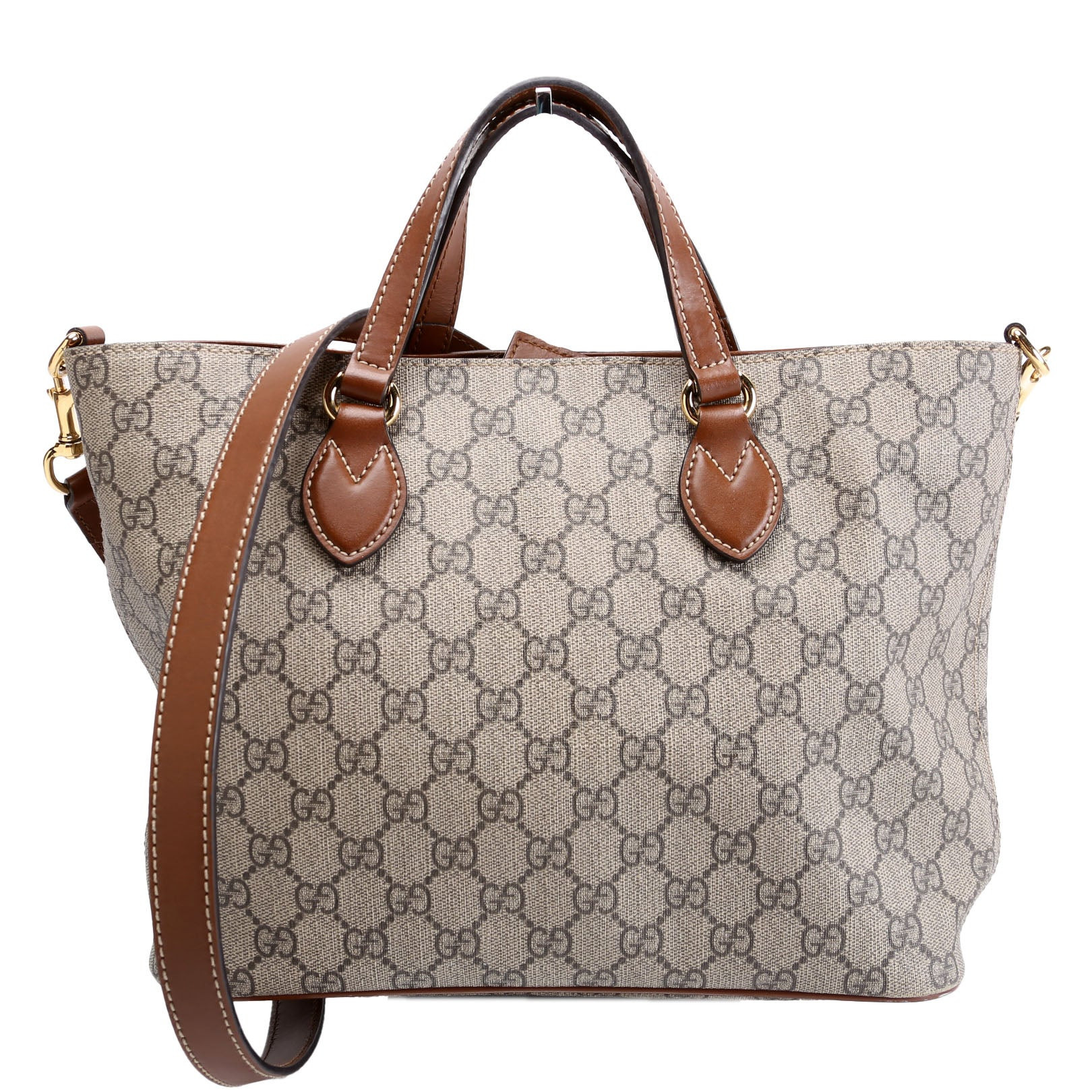 473887 GG Supreme Small Tote Brown | Keeks Designer Handbags