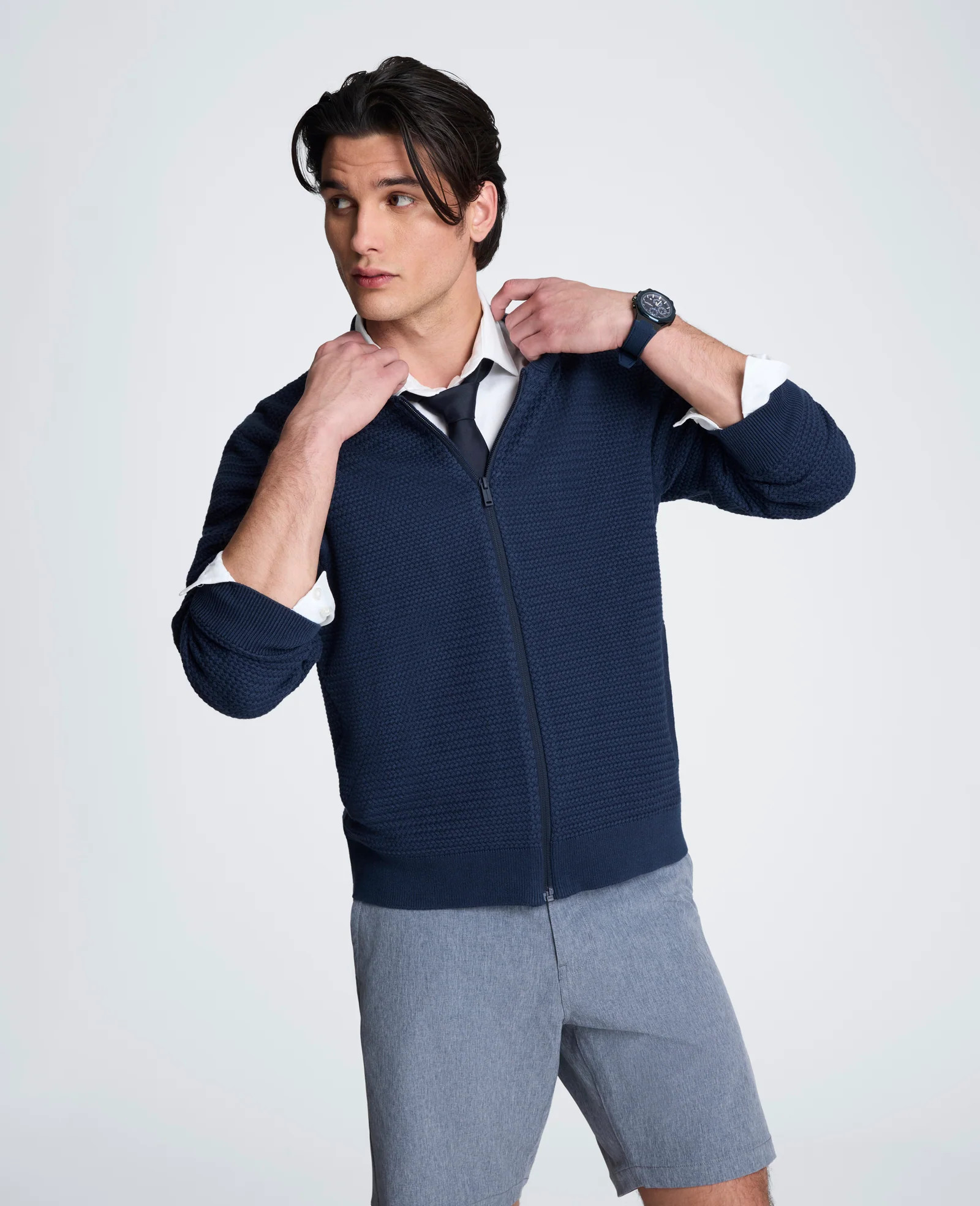 Kenneth Cole | Sweater Bomber Jacket in NAVY | Kenneth Cole