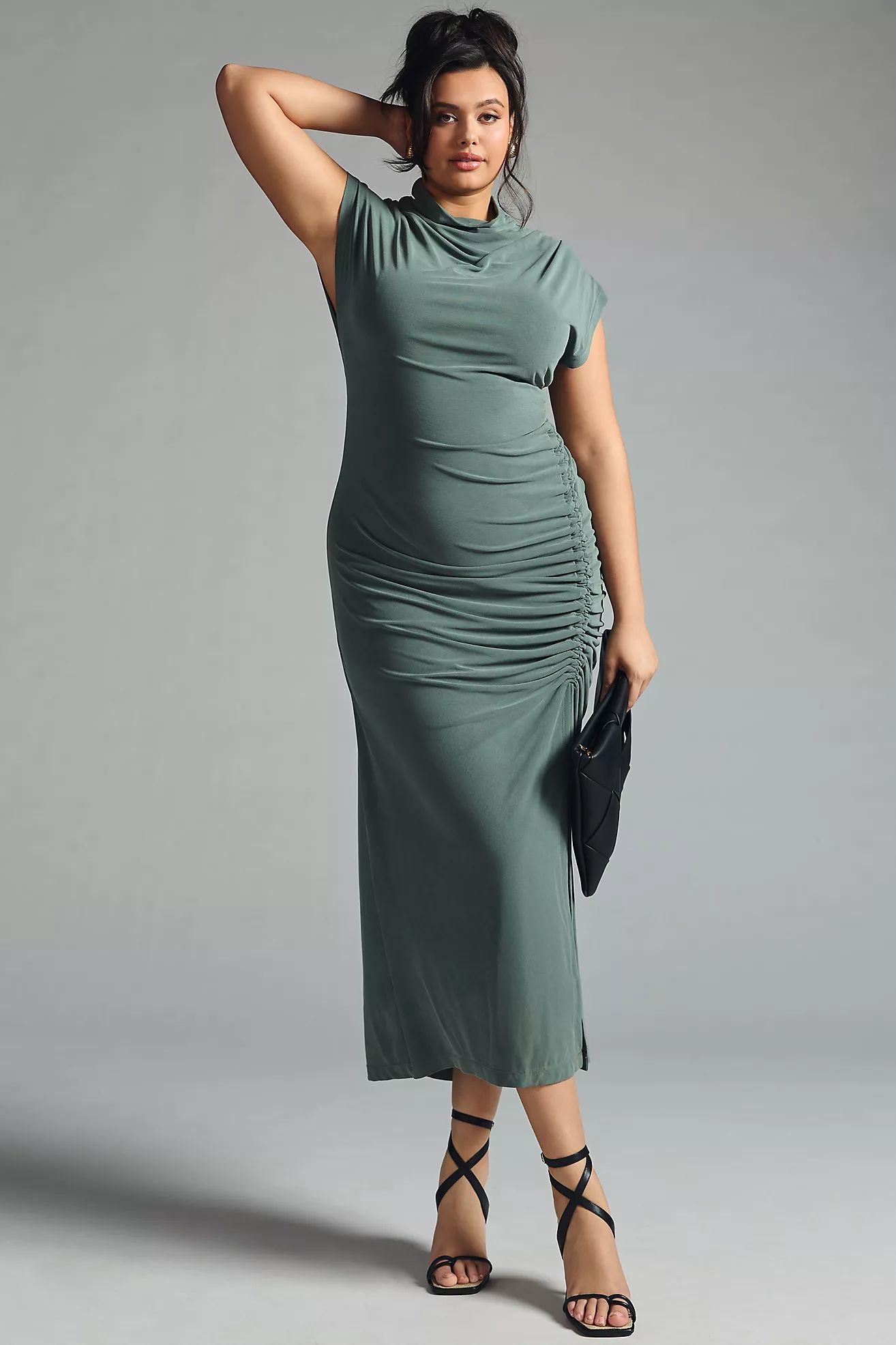 The Maya Ruched Cowl-Neck Dress: Cupro Edition | Anthropologie (US)