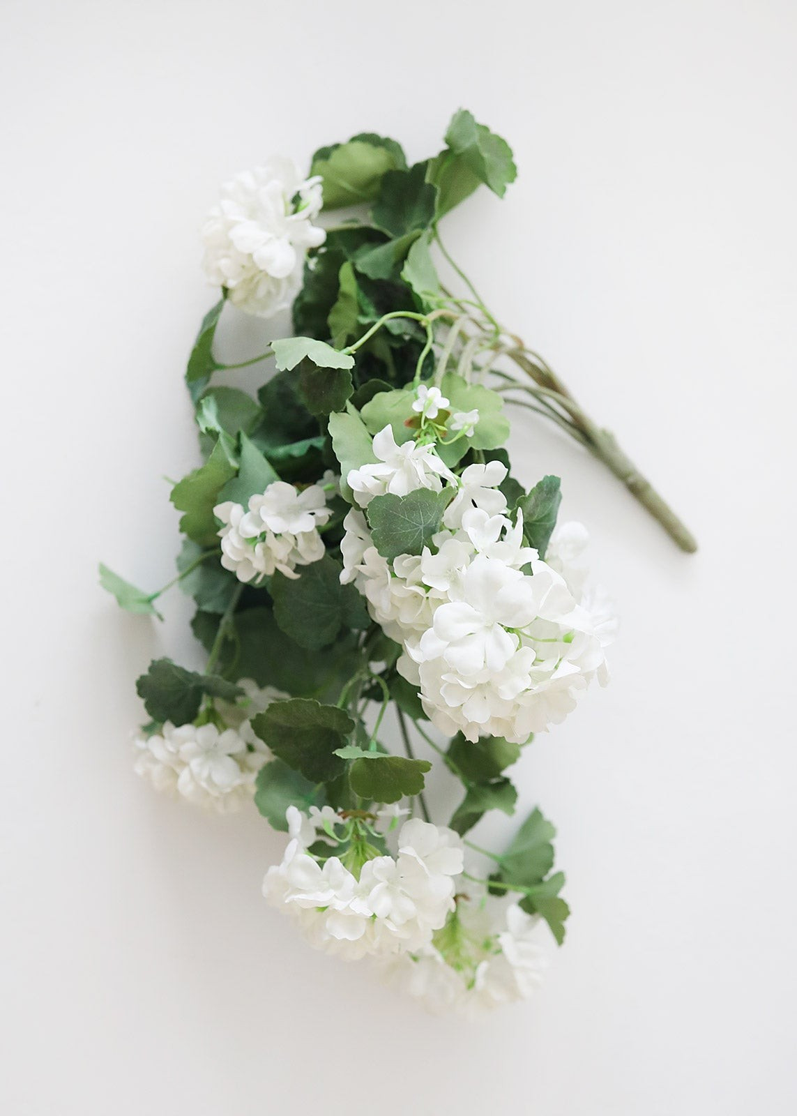 White UV Protected Outdoor Silk Geranium Hanging Bush - 23" | Afloral (US)