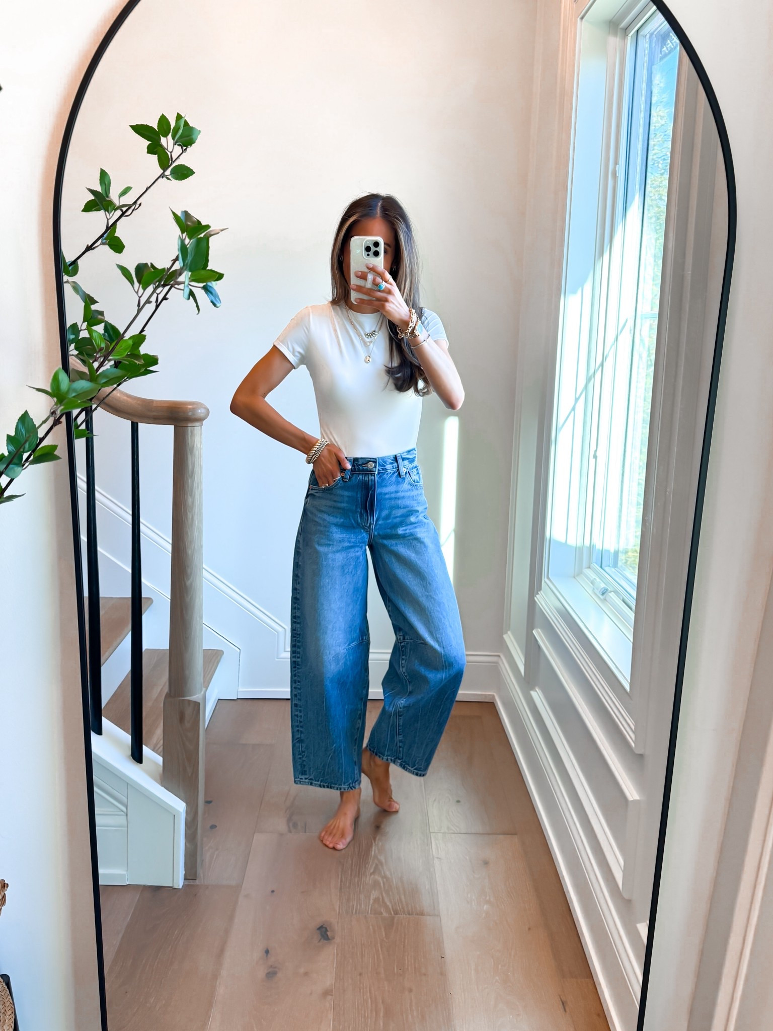 These amazon barrel jeans are the perfect price point to try a new style. Wearing my true to size - 25. Quality is really good. 

#LTKWorkwear #LTKSaleAlert #LTKSeasonal