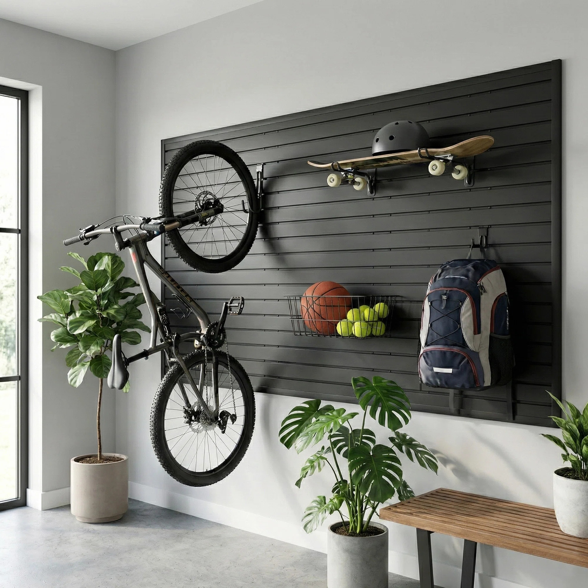 Slatwall Panel 8' X 4' PVC Heavy Duty Garage Organizing System | Wayfair North America