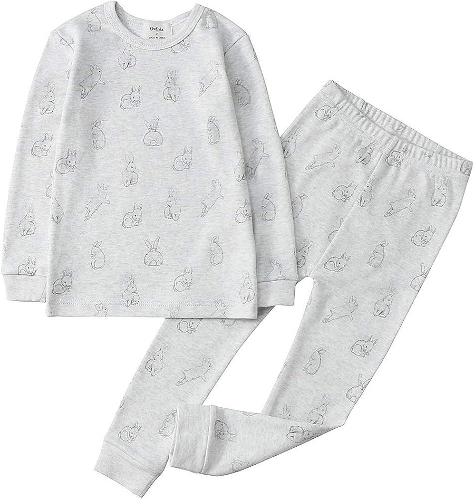 Owlivia 100% Organic Cotton Baby Long Sleeve Pajama Sets,Toddler Boy Girl 2-Piece Sleepwear | Amazon (US)