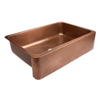 Adams Copper 33" Single Bowl Farmhouse Apron Front Undermount Kitchen Sink | Bed Bath & Beyond
