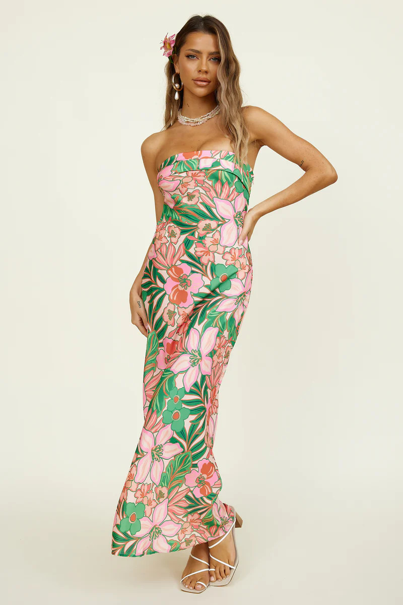 Island Palms Maxi Dress Floral | Fortunate One