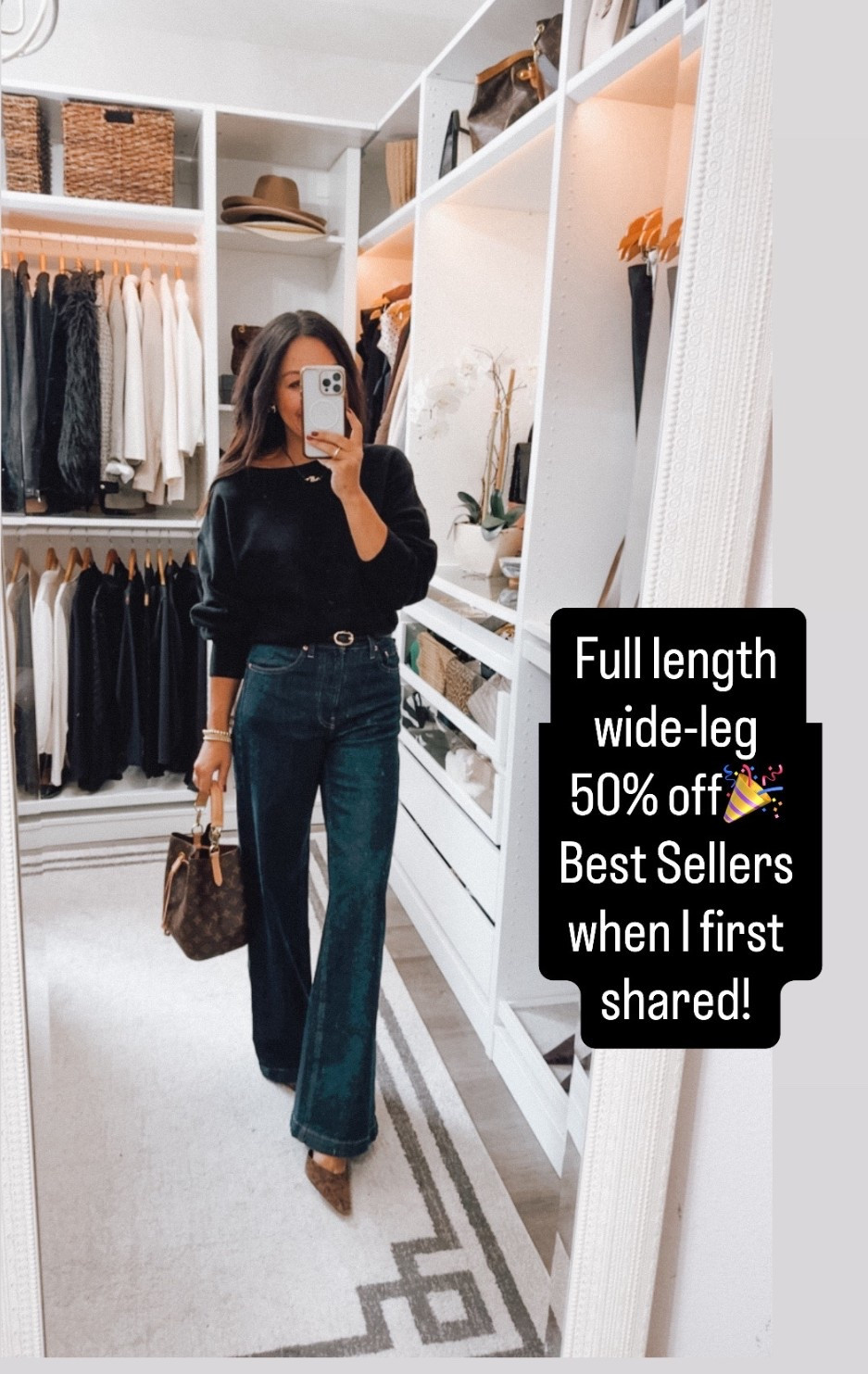 Wide leg denim 50% off! Fit TTS- super flattering 

#LTKFindsUnder100 #LTKSaleAlert #LTKCyberWeek