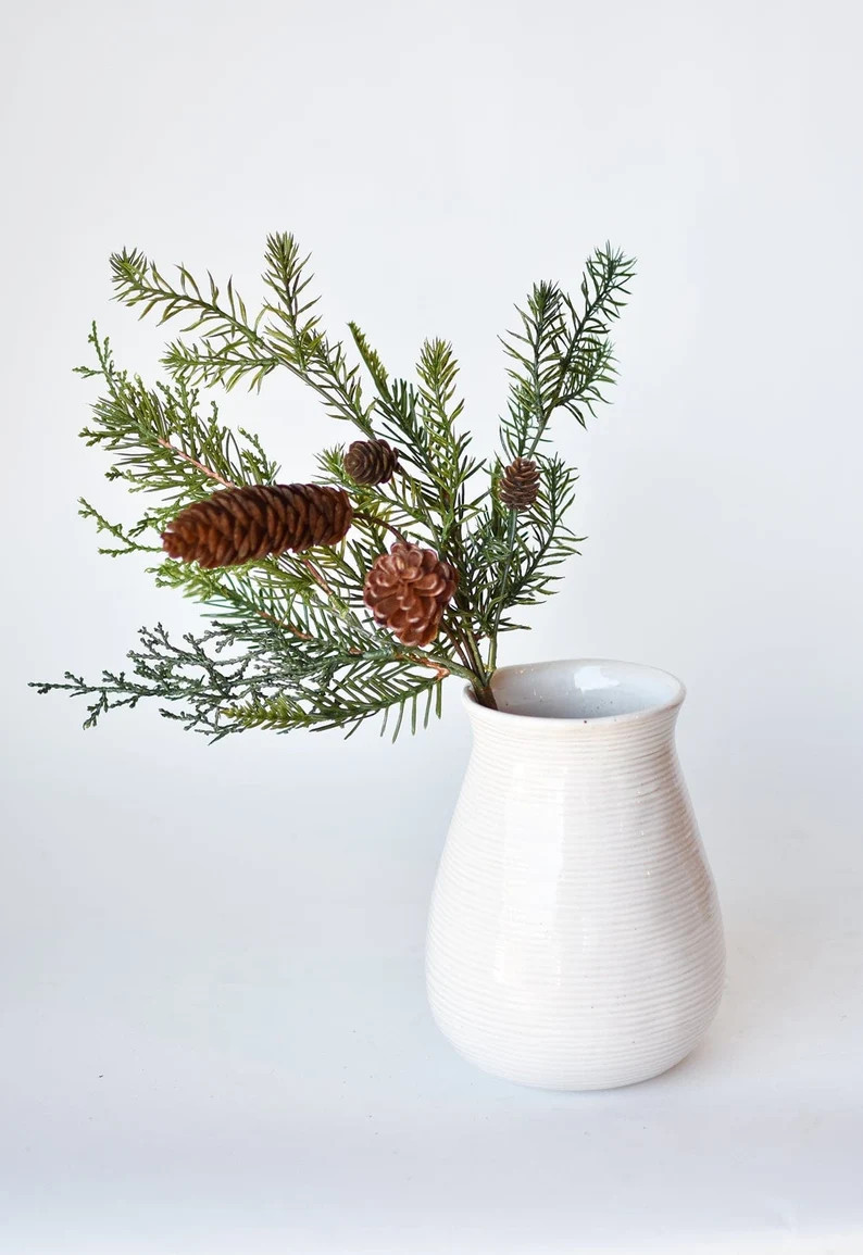 16" Faux Green Mix Spray w/ Pine cones | Etsy (US)